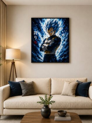 Dragon Ball Vegeta Anime Wall Art – Super Saiyan Blue Cosmos Canvas Print
