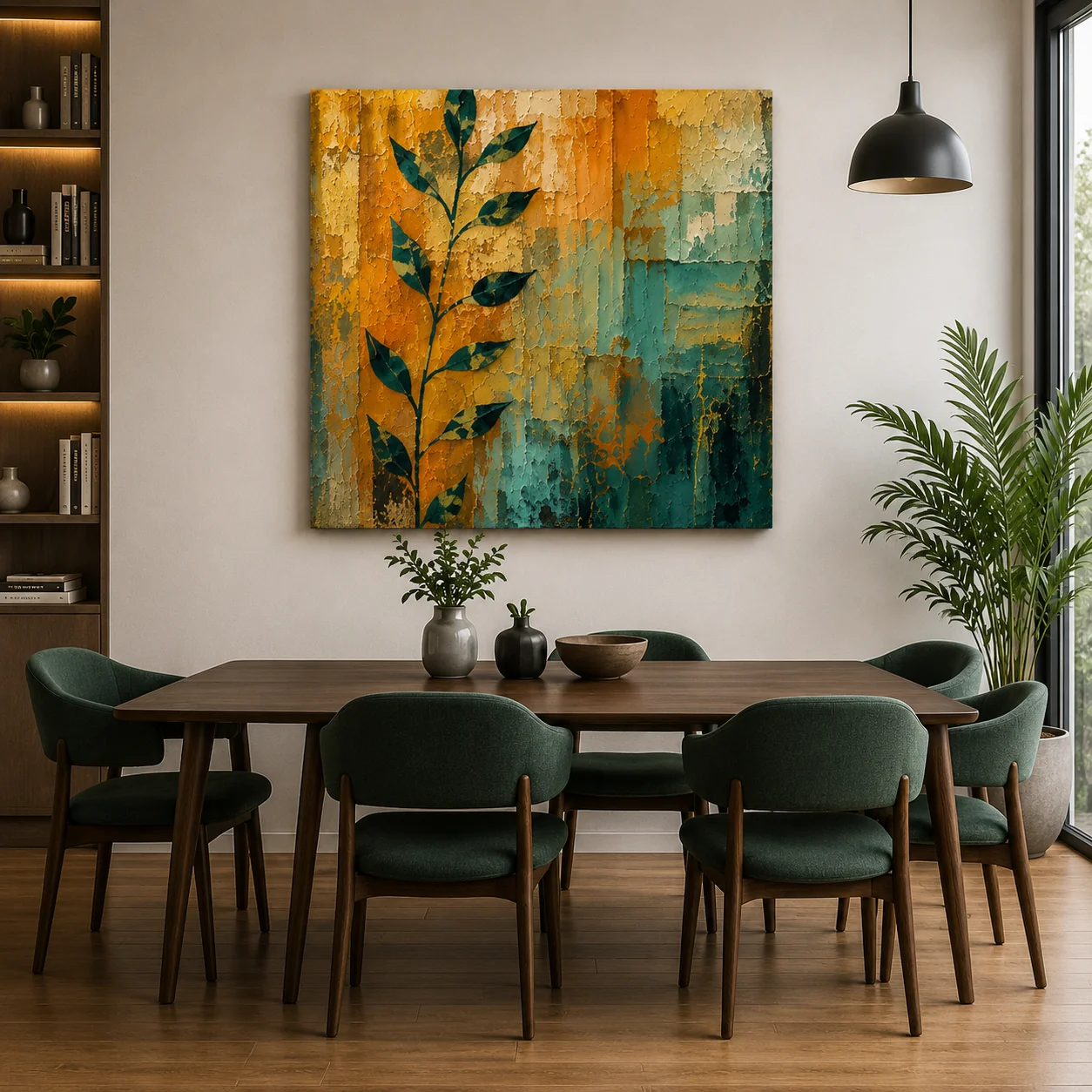 Autumn Patina – Heavy Texture Abstract Expressionist Floral Illustration