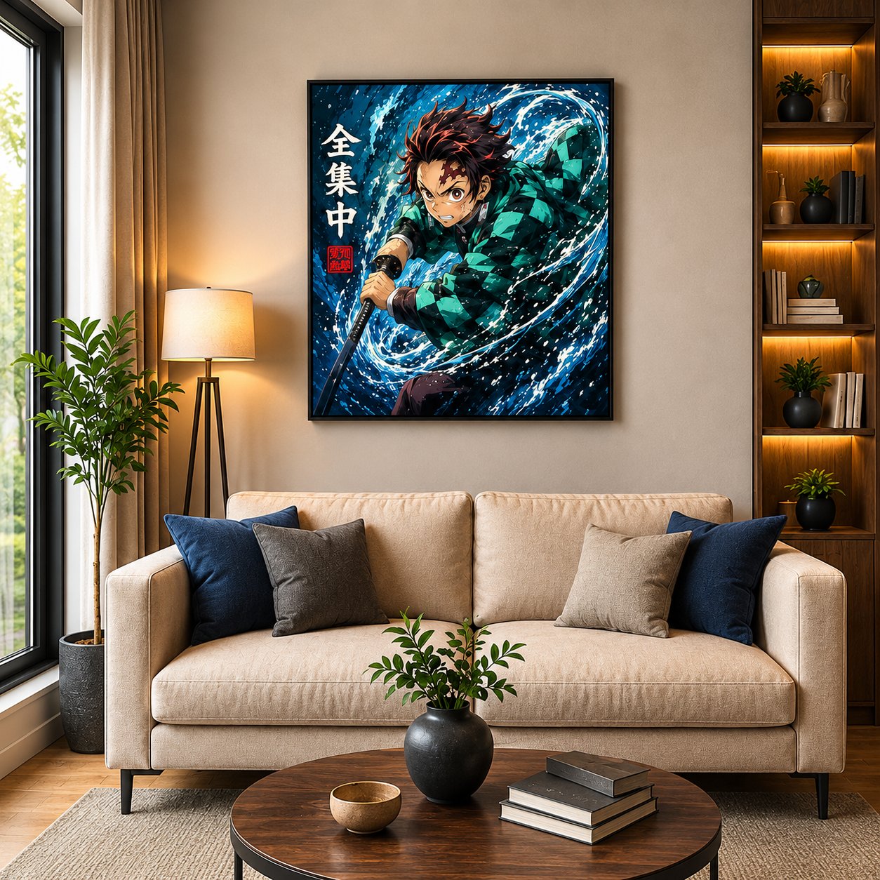 Demon Slayer Tanjiro Anime Wall Art – Water Breathing Torrent Canvas Print