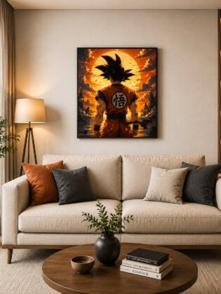Dragon Ball Goku Wall Art – Saiyan Horizon Giant Sunset Canvas Print