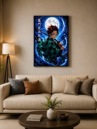 Water Breathing Slayer Canvas Art – Tanjiro Kamado Anime Wall Décor