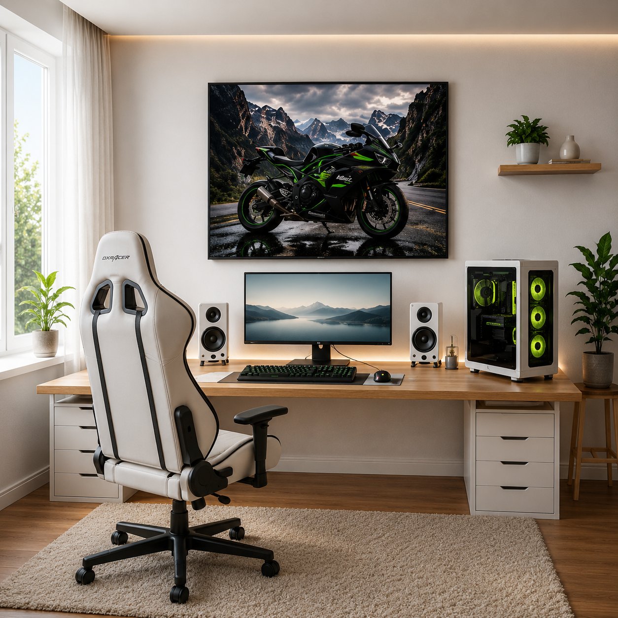 Kawasaki Ninja ZX-6R Motorcycle Wall Art – Mountain Pass Superbike Canvas Print