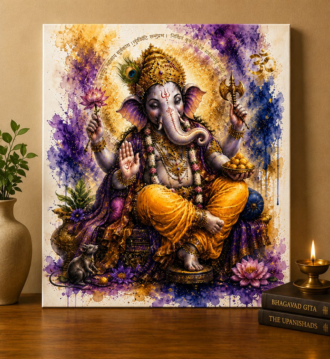 Divine Blessings – Lord Ganesha Spiritual Art Print