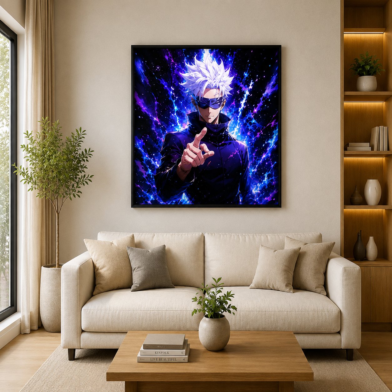 Jujutsu Kaisen Gojo Anime Wall Art – Satoru Gojo Purple Void Canvas Print