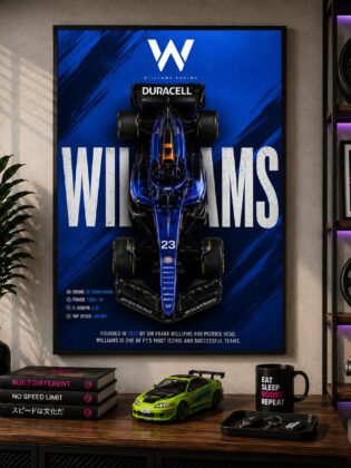 Williams Racing F1 Team Poster – No. 23 Formula One Racing Car Spec Canvas Print