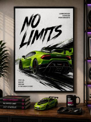 Lamborghini Huracán Performante Canvas Poster – No Limits Exotic Supercar Spec Wall Art