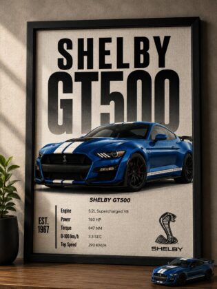 Shelby GT500 Canvas Poster – American Muscle Car Spec Wall Art, Est. 1967 Legend Edition