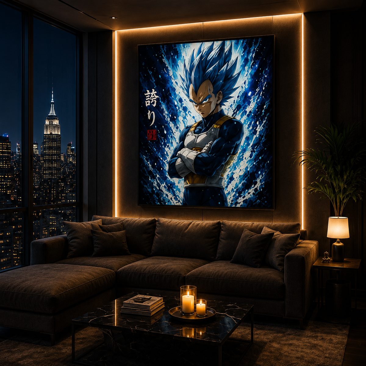 Dragon Ball Vegeta Anime Wall Art – Super Saiyan Blue Cosmos Canvas Print - Image 3