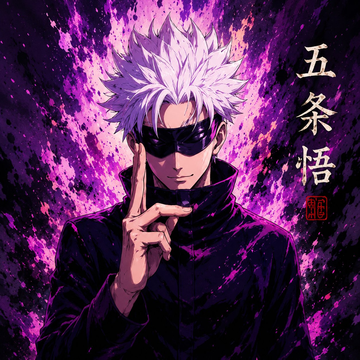 Jujutsu Kaisen Gojo Wall Art – Unlimited Void Cursed Energy Purple Canvas Print - Image 3