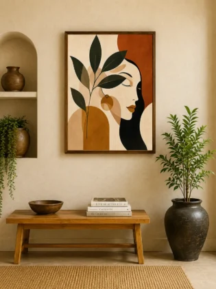 Earth Goddess – Modern Mid-Century Feminine Silhouette Wall Art