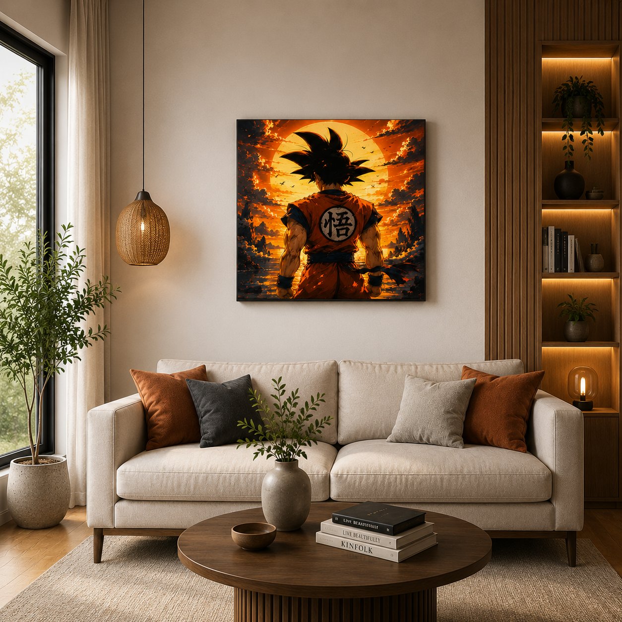 Dragon Ball Goku Wall Art – Saiyan Horizon Giant Sunset Canvas Print - Image 2