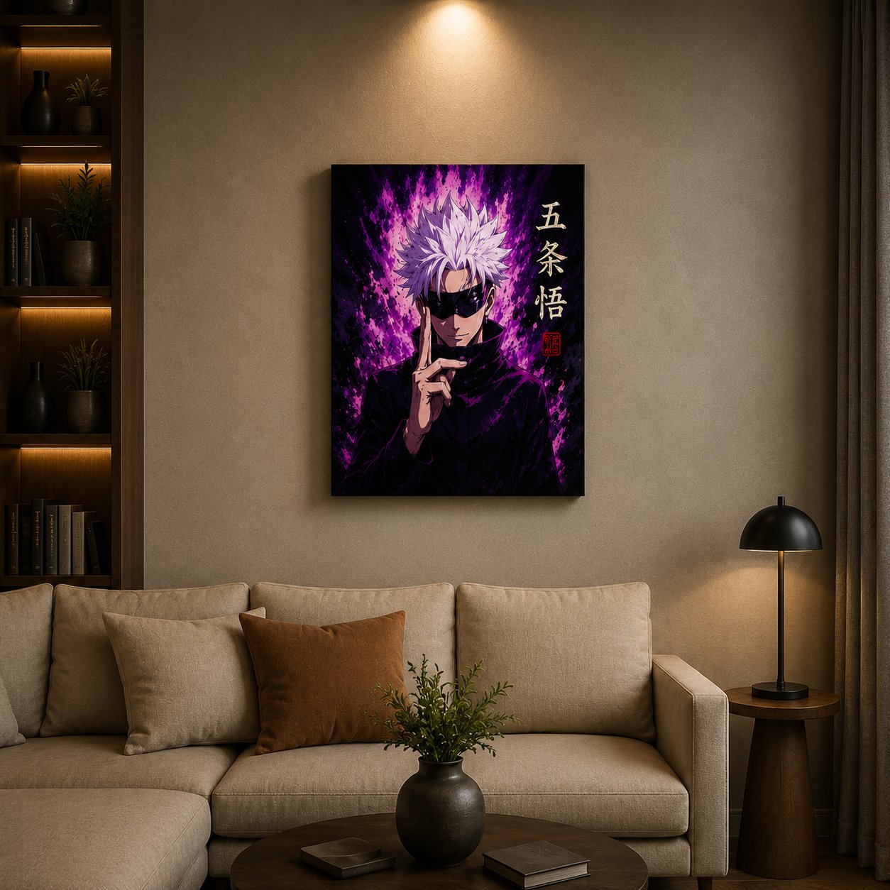 Jujutsu Kaisen Gojo Wall Art – Unlimited Void Cursed Energy Purple Canvas Print - Image 2