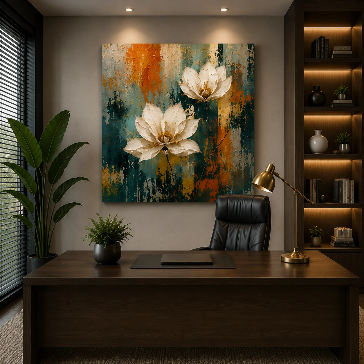 Impasto White Magnolia Canvas Art – Thick Brushstroke Floral Print - Image 4