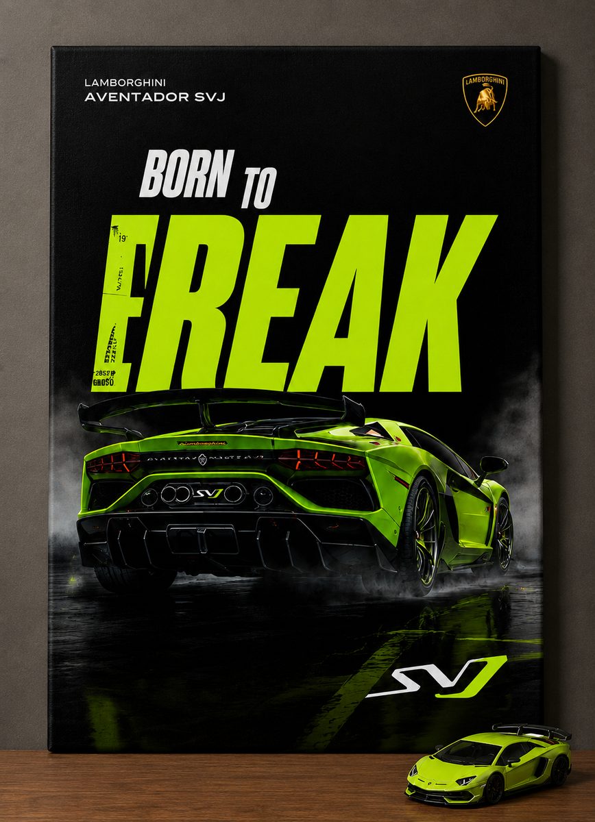 Lamborghini Aventador SVJ Canvas Poster – Born To Freak Exotic Supercar Wall Art - Image 4
