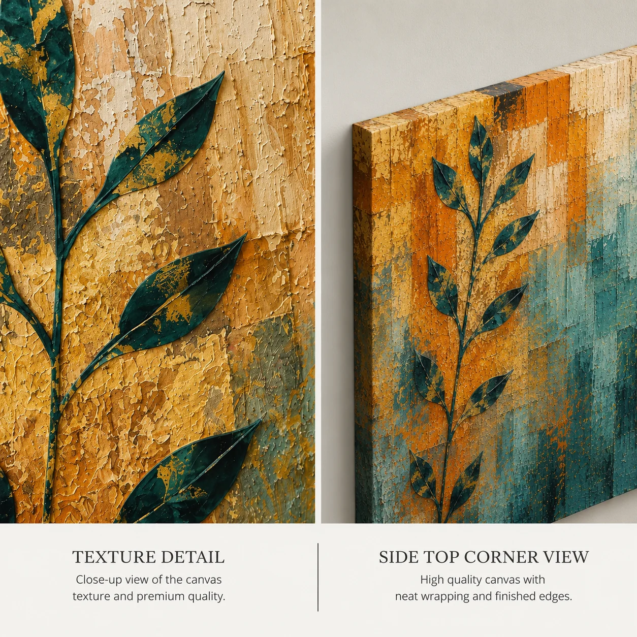 Autumn Patina – Heavy Texture Abstract Expressionist Floral Illustration - Image 4