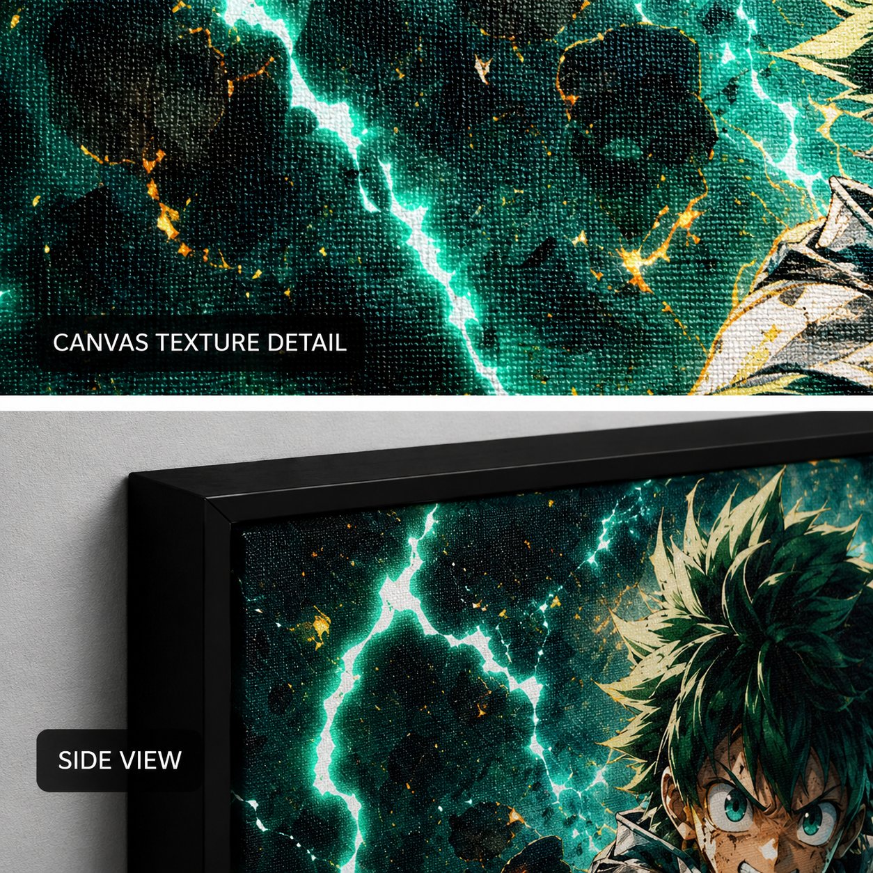 My Hero Academia Deku Wall Art – Izuku Midoriya One For All Lightning Canvas Print - Image 4