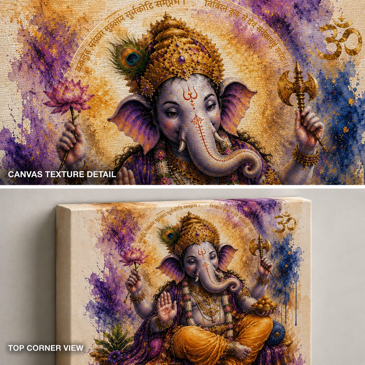 Divine Blessings – Lord Ganesha Spiritual Art Print - Image 3
