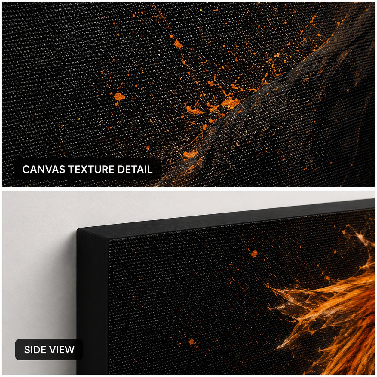 Bleach Ichigo Kurosaki Anime Wall Art – Half Hollow Mask Orange Splatter Canvas Print - Image 4