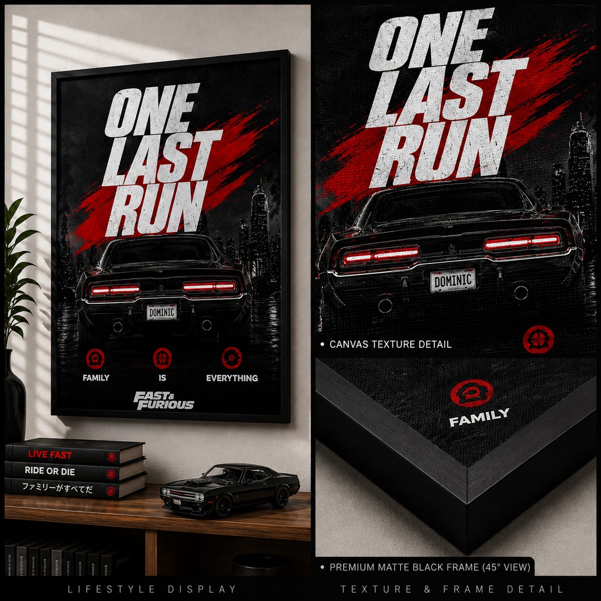 Classic Muscle Car Canvas Poster – One Last Run Fast & Furious Dominic Toretto Wall Art - Image 4