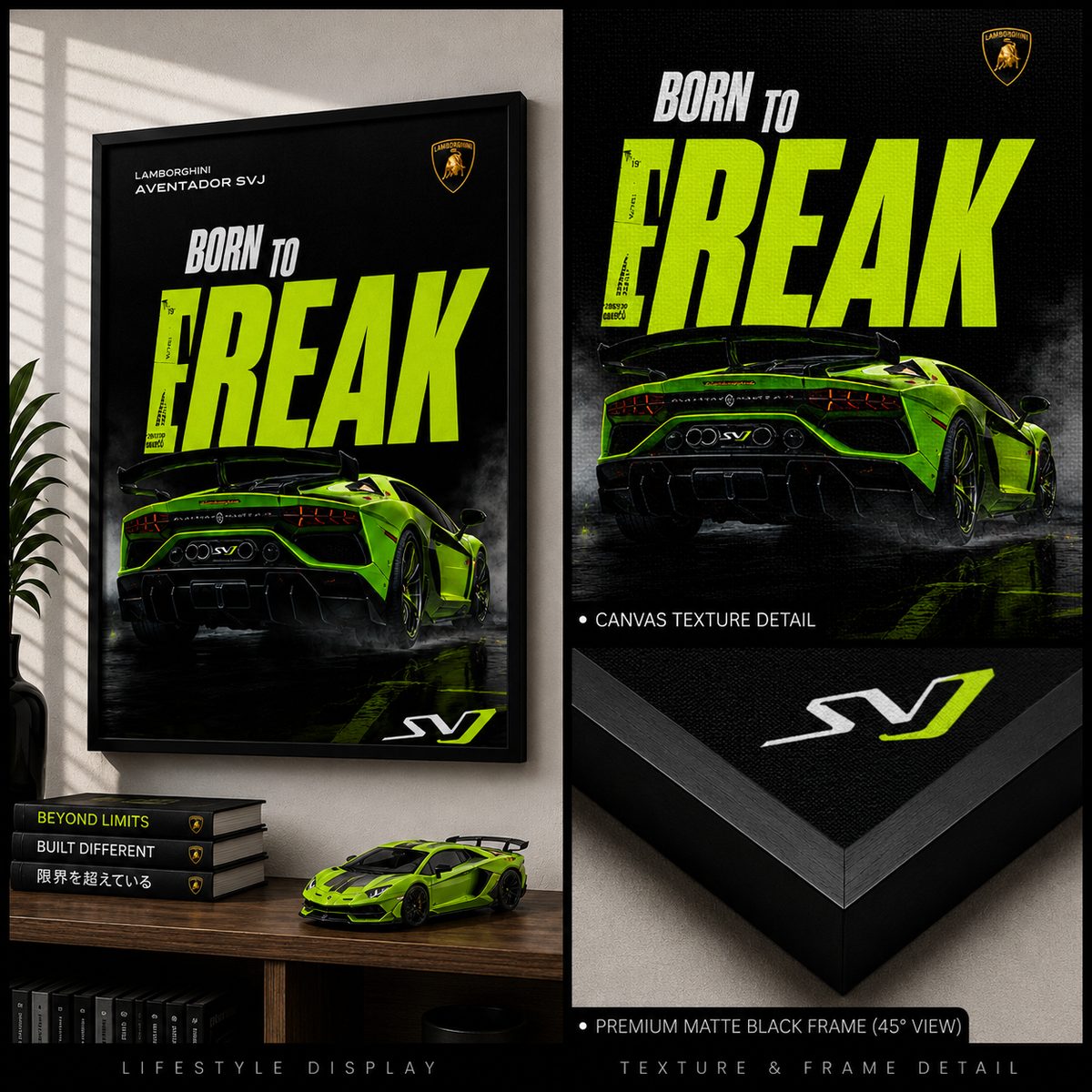 Lamborghini Aventador SVJ Canvas Poster – Born To Freak Exotic Supercar Wall Art - Image 3