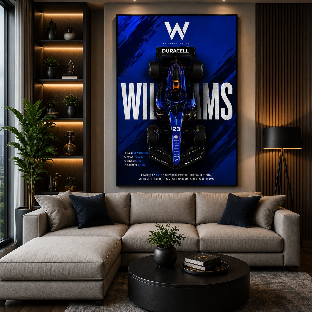 Williams Racing F1 Team Poster – No. 23 Formula One Racing Car Spec Canvas Print - Image 2