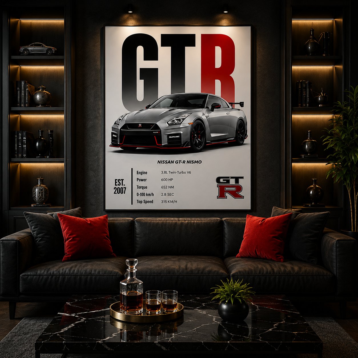 Nissan GT-R Nismo Wall Art – Super Silver JDM Sports Car Performance Canvas - Image 4