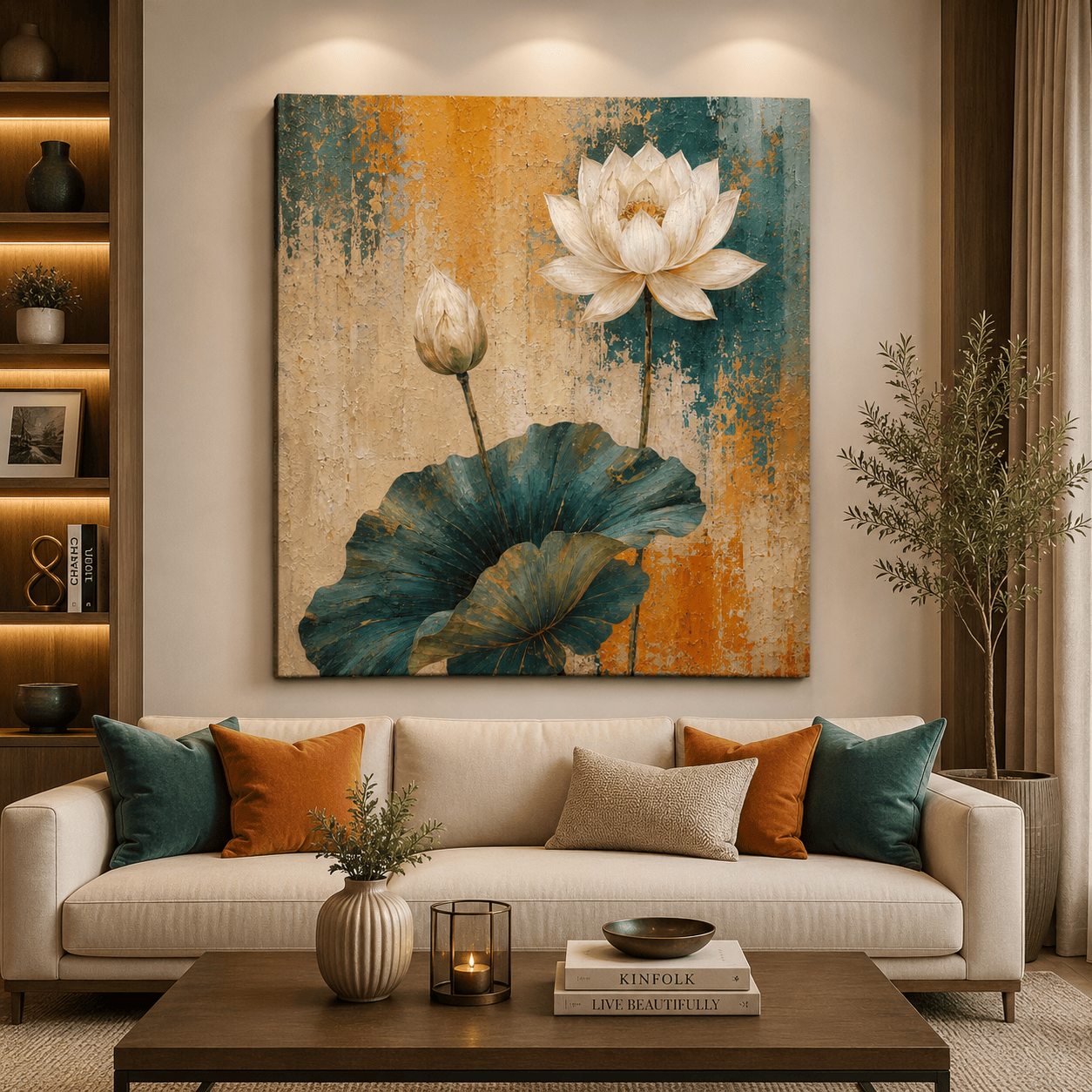 Ethereal Bloom – Heavy Texture Expressionist Lotus Illustration