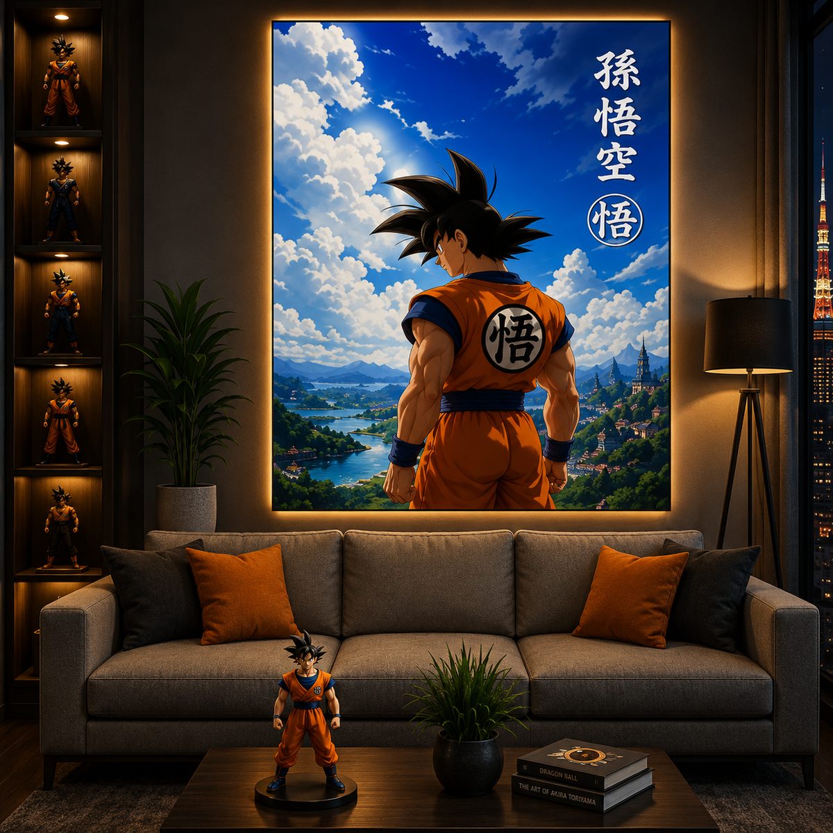 Legendary Saiyan Hero Landscape Canvas Art – Vibrant Anime Wall Décor
