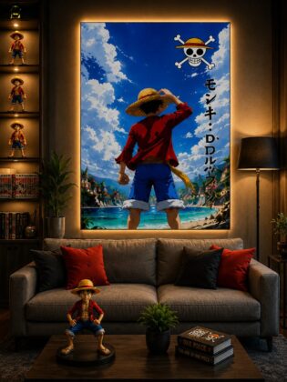 King of the Pirates Horizon Canvas Art – Vibrant Anime Beach Décor