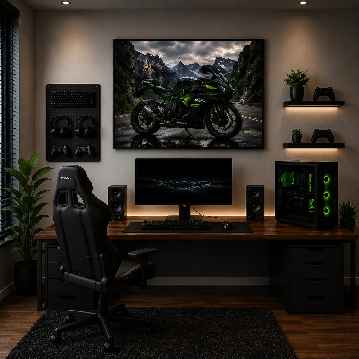 Kawasaki Ninja ZX-6R Motorcycle Wall Art – Mountain Pass Superbike Canvas Print