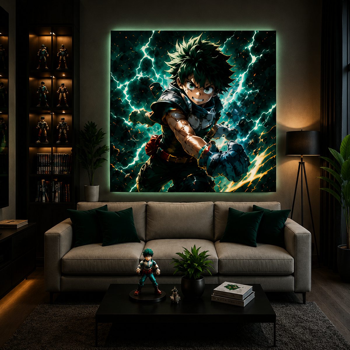 My Hero Academia Deku Wall Art – Izuku Midoriya One For All Lightning Canvas Print