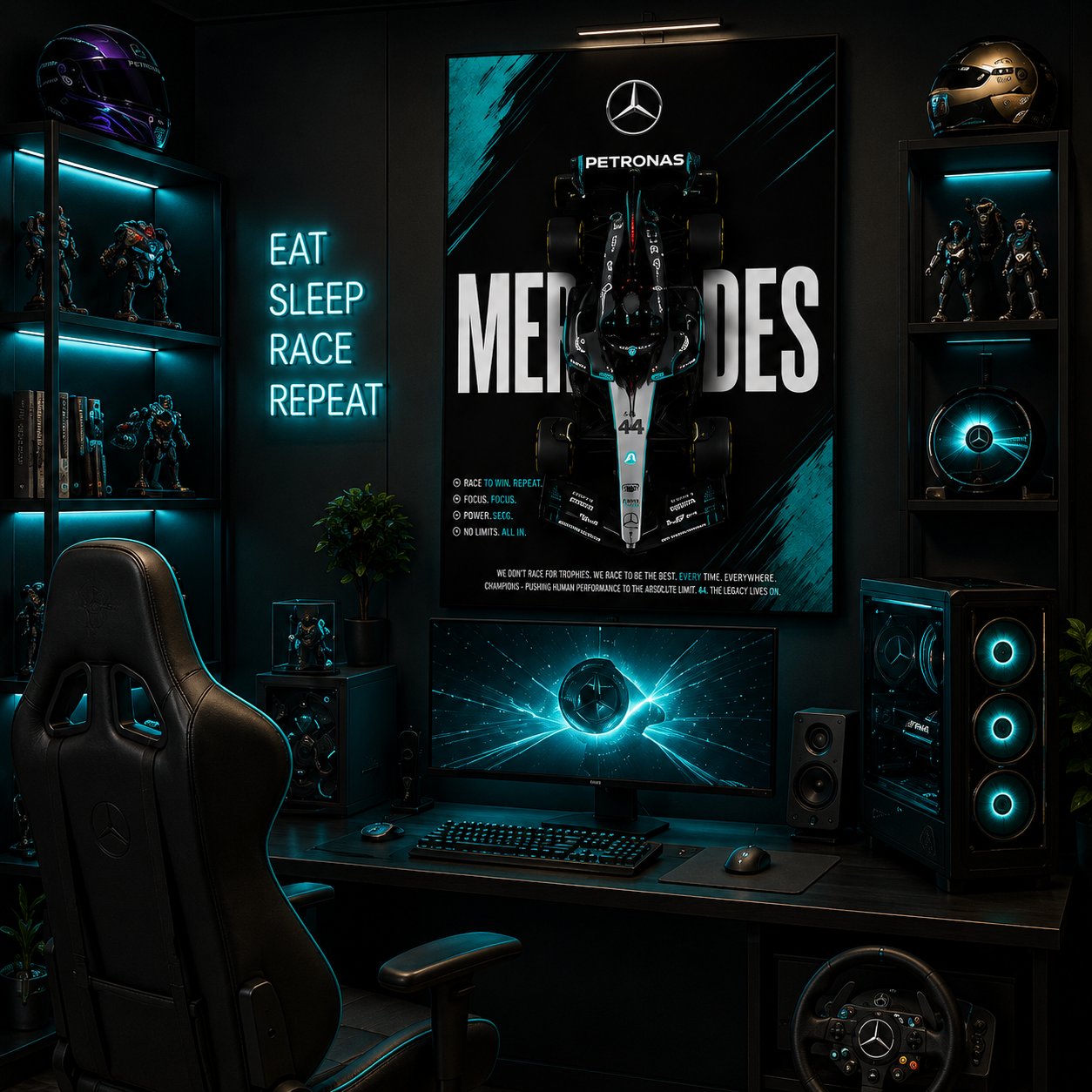 Mercedes-AMG Petronas F1 Team Canvas Poster – No. 44 Formula One Racing Car Wall Art - Image 5