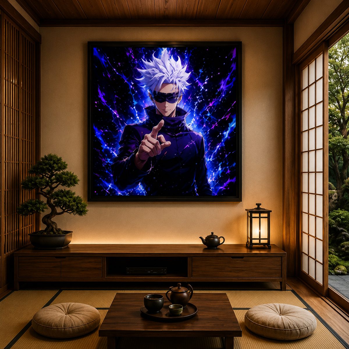 Jujutsu Kaisen Gojo Anime Wall Art – Satoru Gojo Purple Void Canvas Print