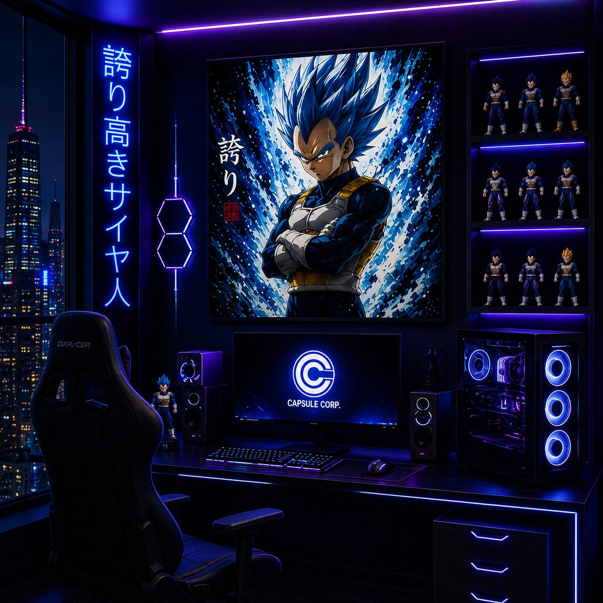 Dragon Ball Vegeta Anime Wall Art – Super Saiyan Blue Cosmos Canvas Print - Image 4