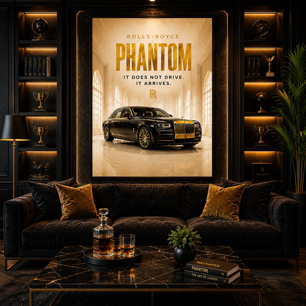 Rolls-Royce Phantom Canvas Poster – It Does Not Drive, It Arrives Luxury Car Wall Art - Image 4