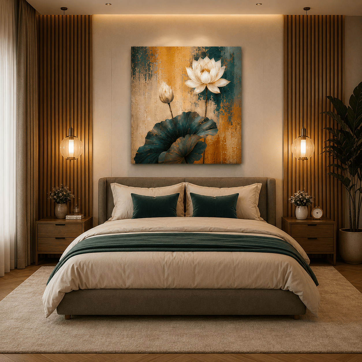 Ethereal Bloom – Heavy Texture Expressionist Lotus Illustration - Image 4