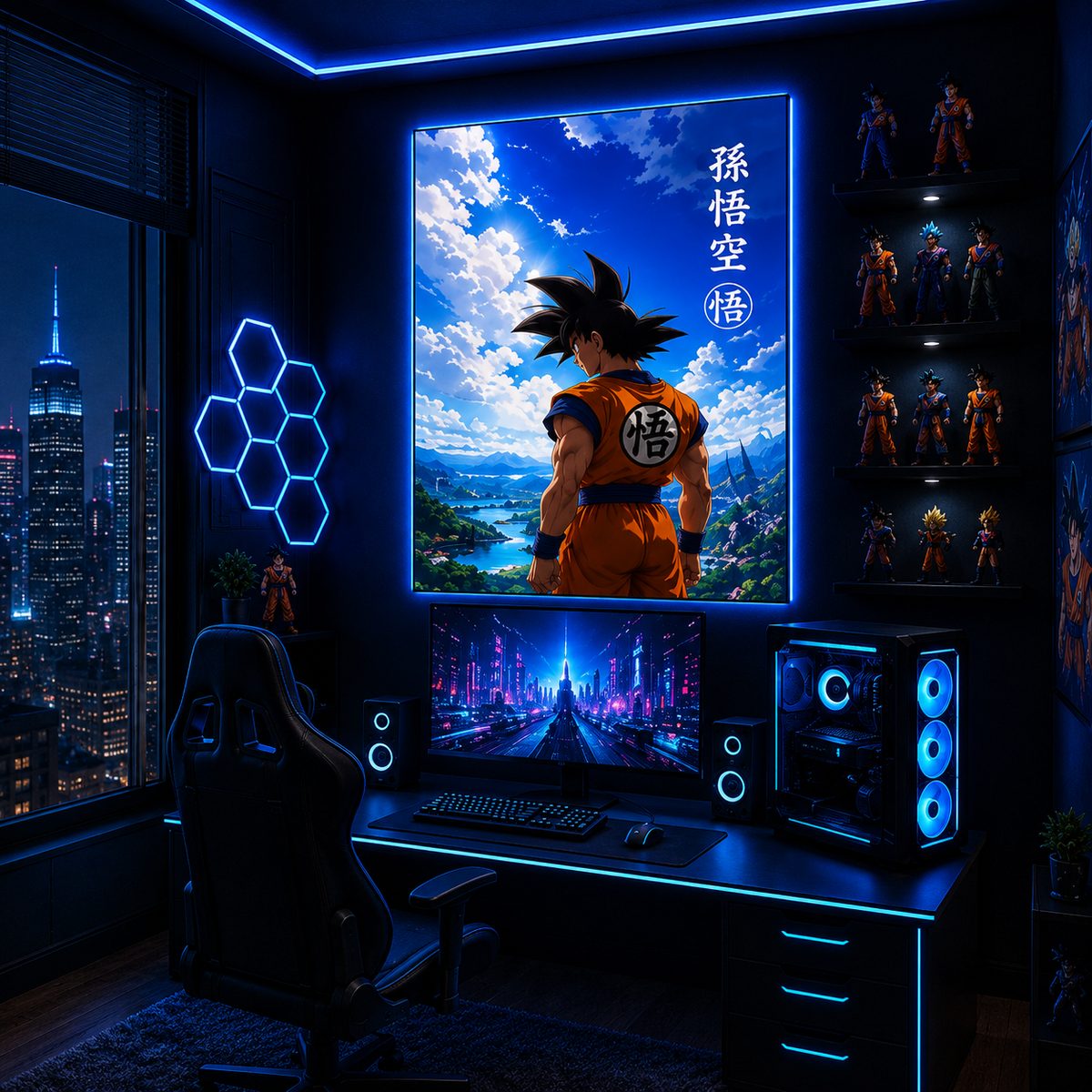 Legendary Saiyan Hero Landscape Canvas Art – Vibrant Anime Wall Décor - Image 3