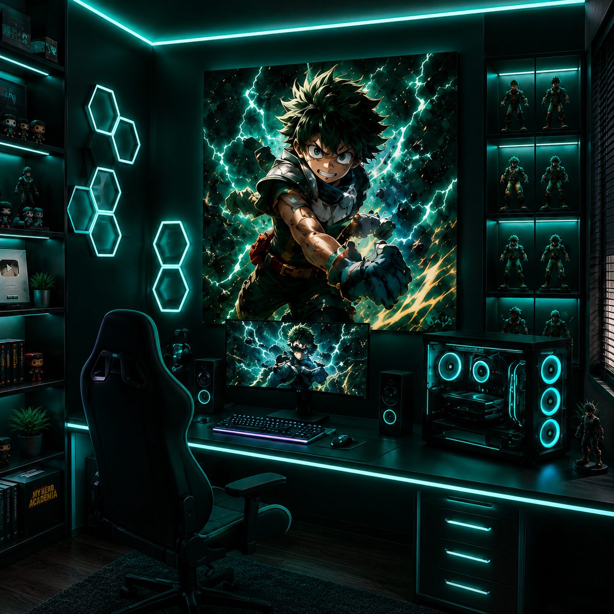 My Hero Academia Deku Wall Art – Izuku Midoriya One For All Lightning Canvas Print - Image 4