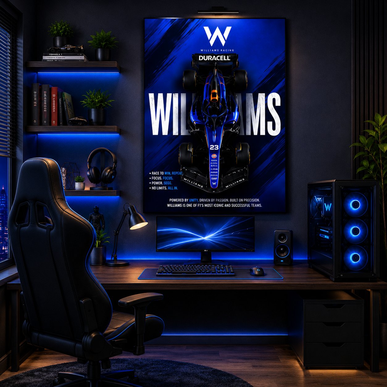Williams Racing F1 Team Poster – No. 23 Formula One Racing Car Spec Canvas Print - Image 3