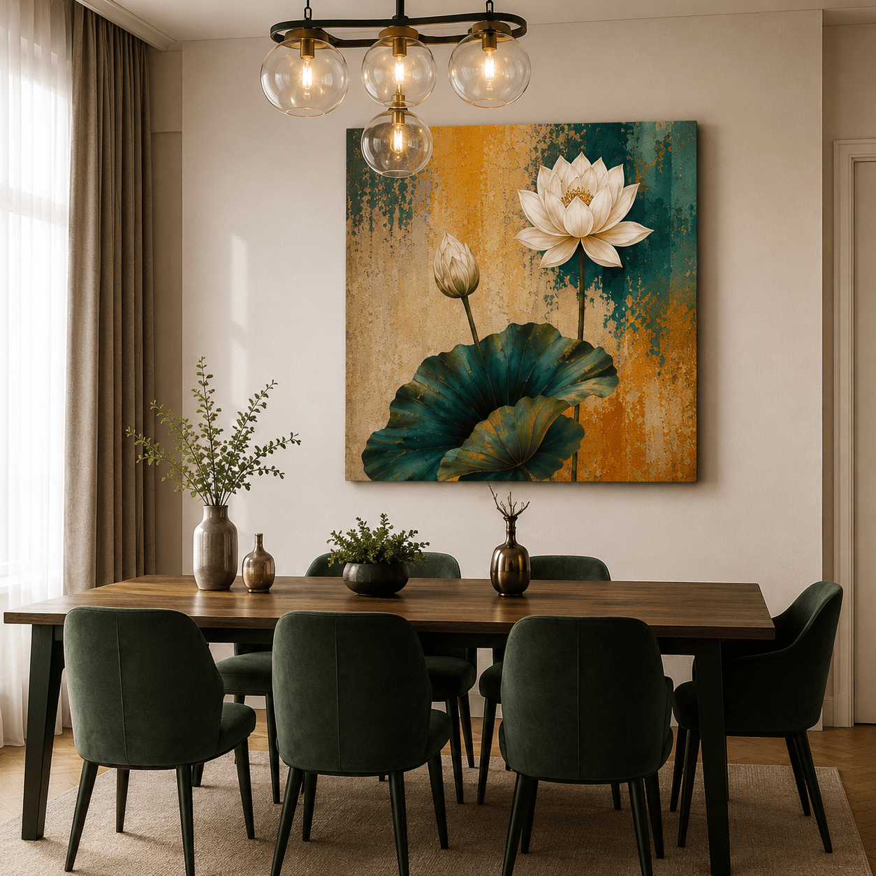 Ethereal Bloom – Heavy Texture Expressionist Lotus Illustration - Image 5