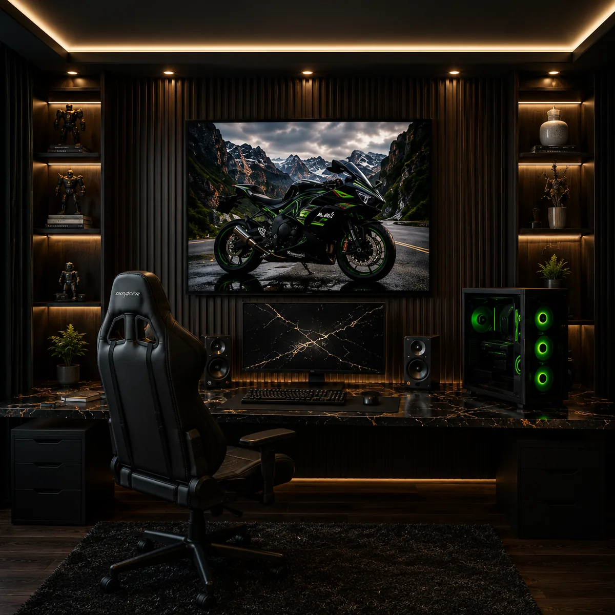 Kawasaki Ninja ZX-6R Motorcycle Wall Art – Mountain Pass Superbike Canvas Print - Image 4