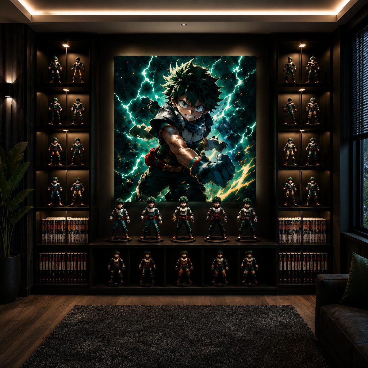My Hero Academia Deku Wall Art – Izuku Midoriya One For All Lightning Canvas Print - Image 3