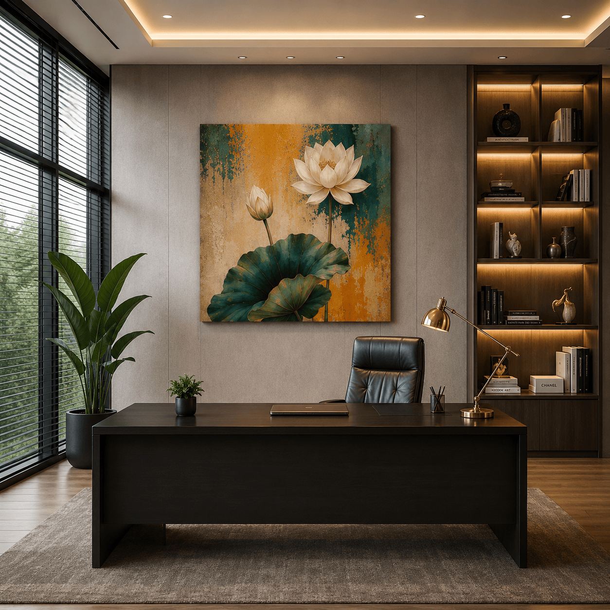 Ethereal Bloom – Heavy Texture Expressionist Lotus Illustration - Image 6