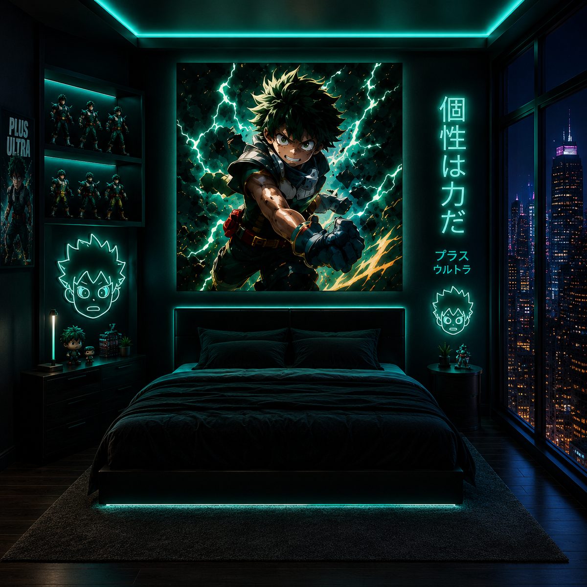 My Hero Academia Deku Wall Art – Izuku Midoriya One For All Lightning Canvas Print - Image 2