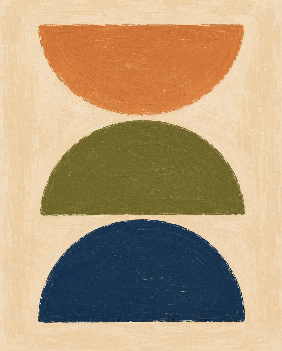 Minimalist Abstract Mid-Century Semi-Circles Canvas Art – Organic Modern Boho Print - Image 2