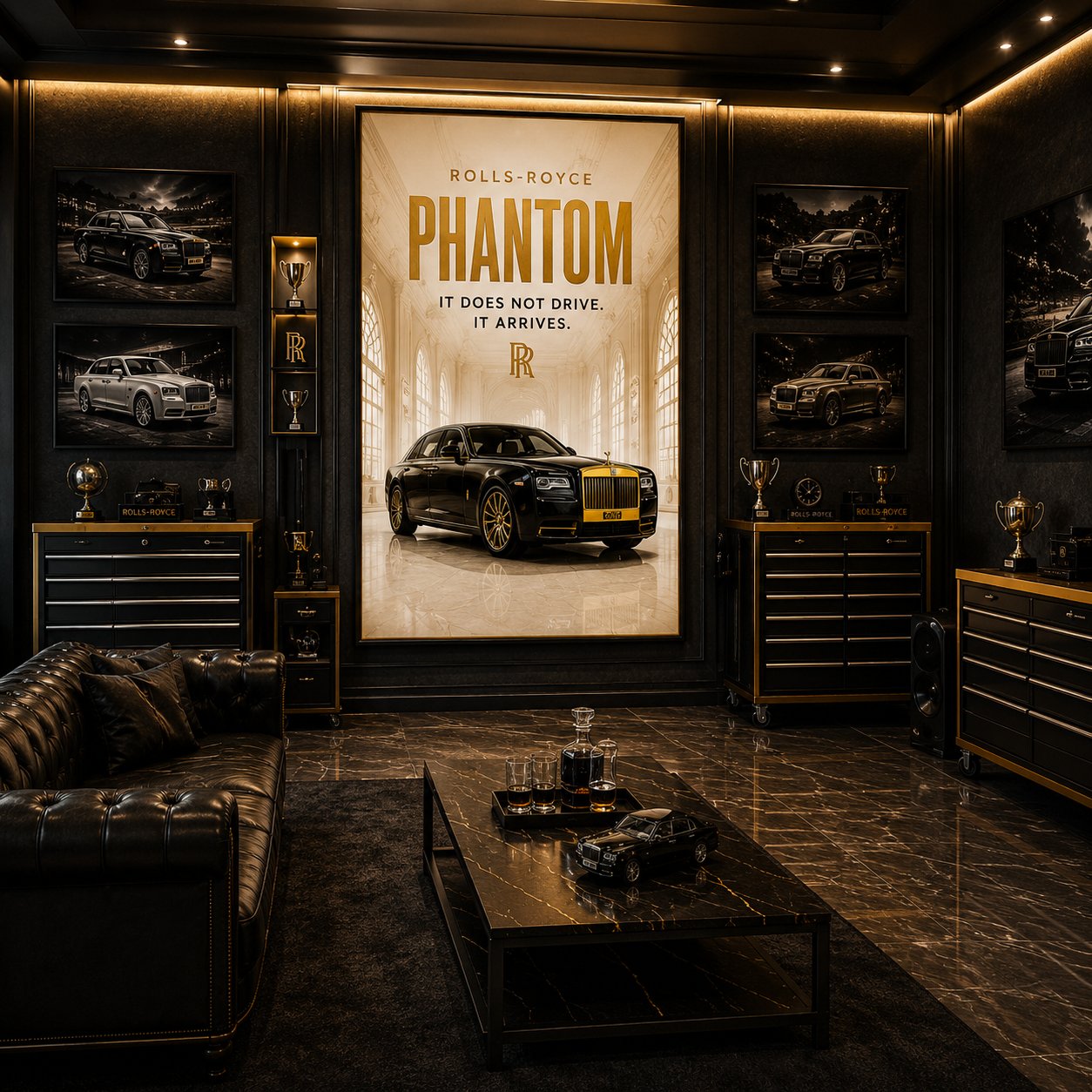 Rolls-Royce Phantom Canvas Poster – It Does Not Drive, It Arrives Luxury Car Wall Art - Image 5