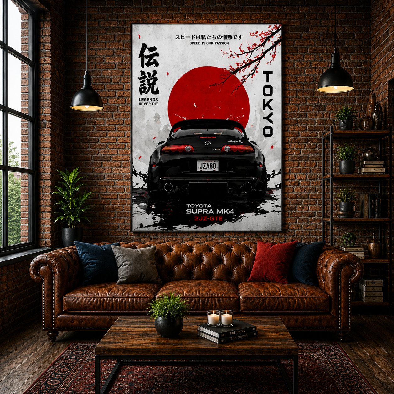 JDM Toyota Supra MK4 Canvas Poster – Tokyo Legends Never Die Japanese Car Wall Art - Image 4