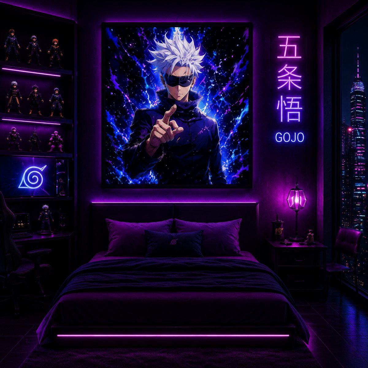 Jujutsu Kaisen Gojo Anime Wall Art – Satoru Gojo Purple Void Canvas Print - Image 4