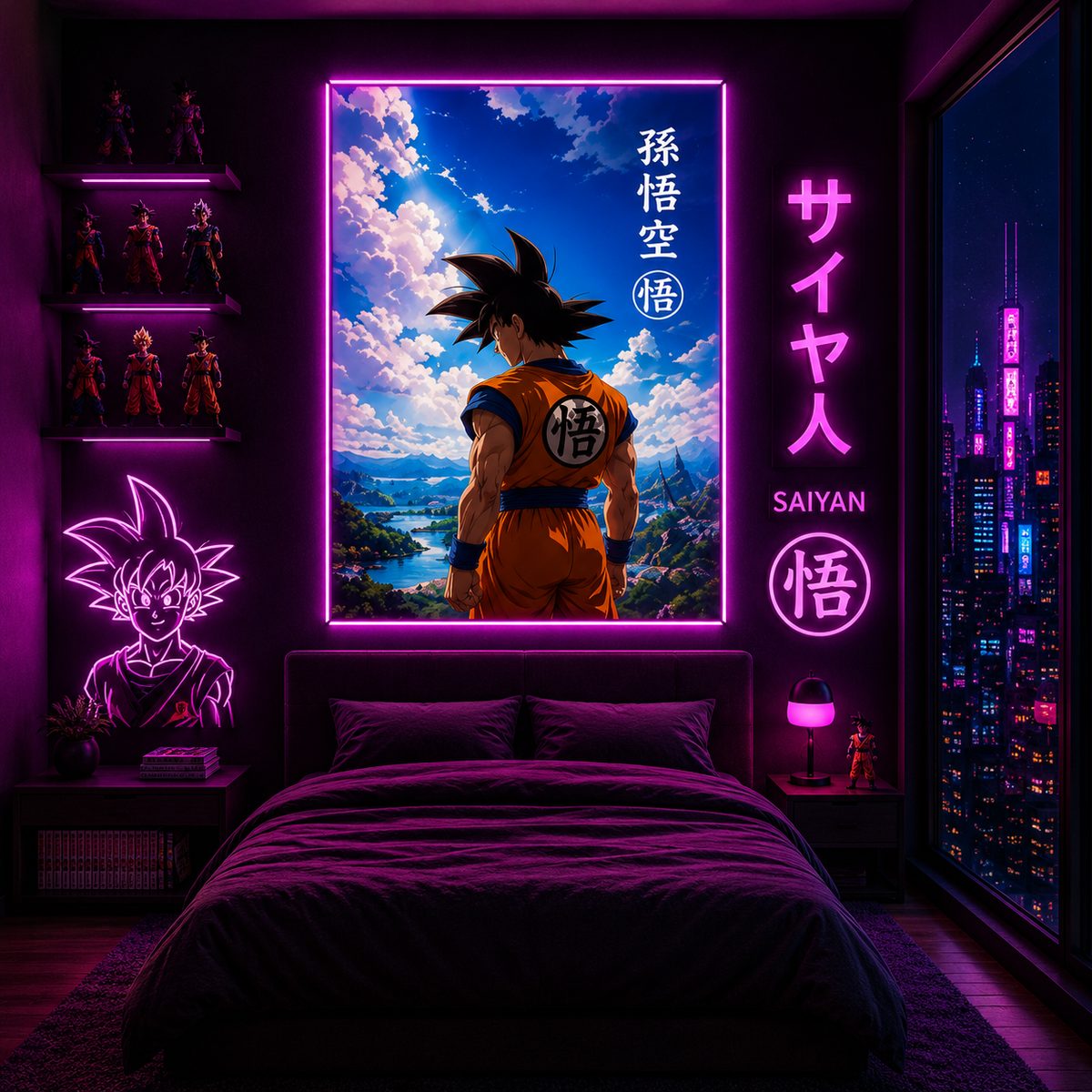 Legendary Saiyan Hero Landscape Canvas Art – Vibrant Anime Wall Décor - Image 2