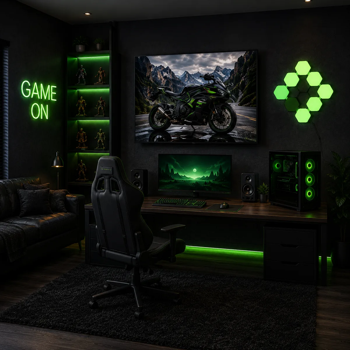 Kawasaki Ninja ZX-6R Motorcycle Wall Art – Mountain Pass Superbike Canvas Print - Image 6